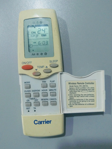 carrier rfl-0601el manual
